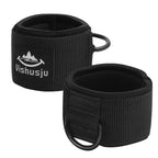 Vishusju Ankle Wrist Cuffs Neoprene Padded Straps D-Ring Glute Kickback For Cable Machines Legs Exercise Adjustable Fitness (D R