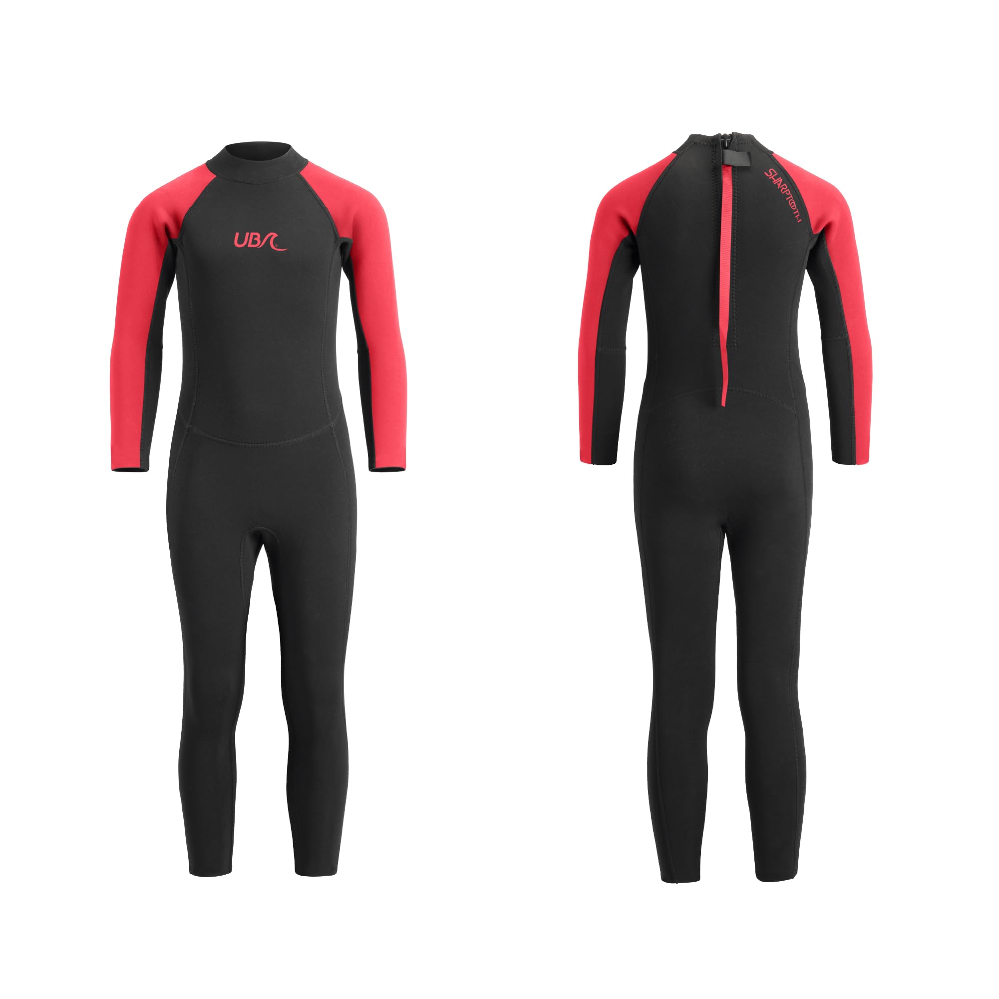 Urban Beach Childrens/Kids Sharptooth Long-Sleeved Wetsuit (7-8 Years) (Black/Red)