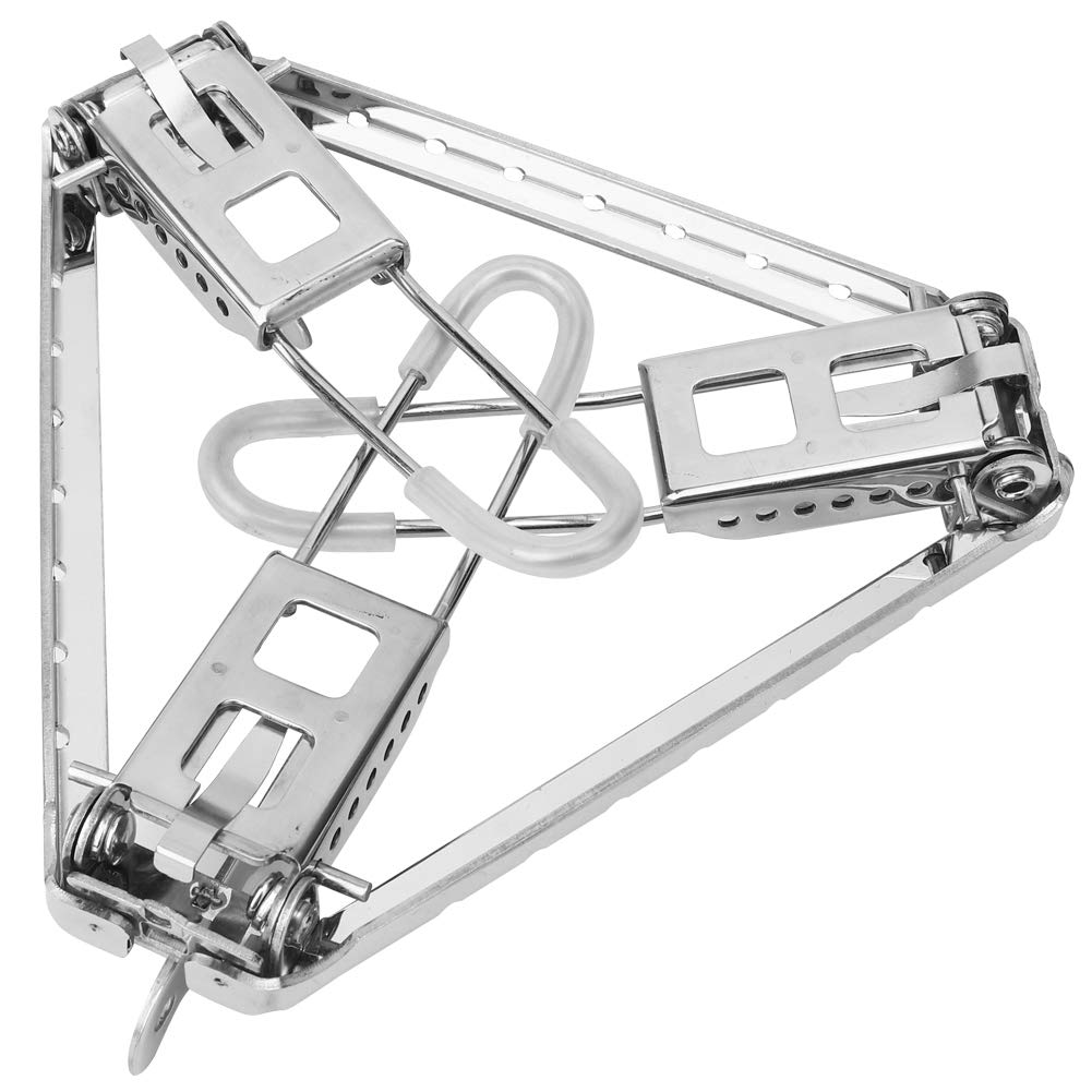Fastuu Camping Pot Stand, Foldable Stainless Steel Stove Pot Rack, Portable Outdoor Fuel Grill Tripod For Camping Wood Stove, Si