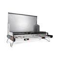 GSI Outdoors Pinnacle Pro 2-Burner Camping & Tailgating Stove, Ultra-Slim Portable Propane, 25,000 BTU, Windscreens, Folding Leg