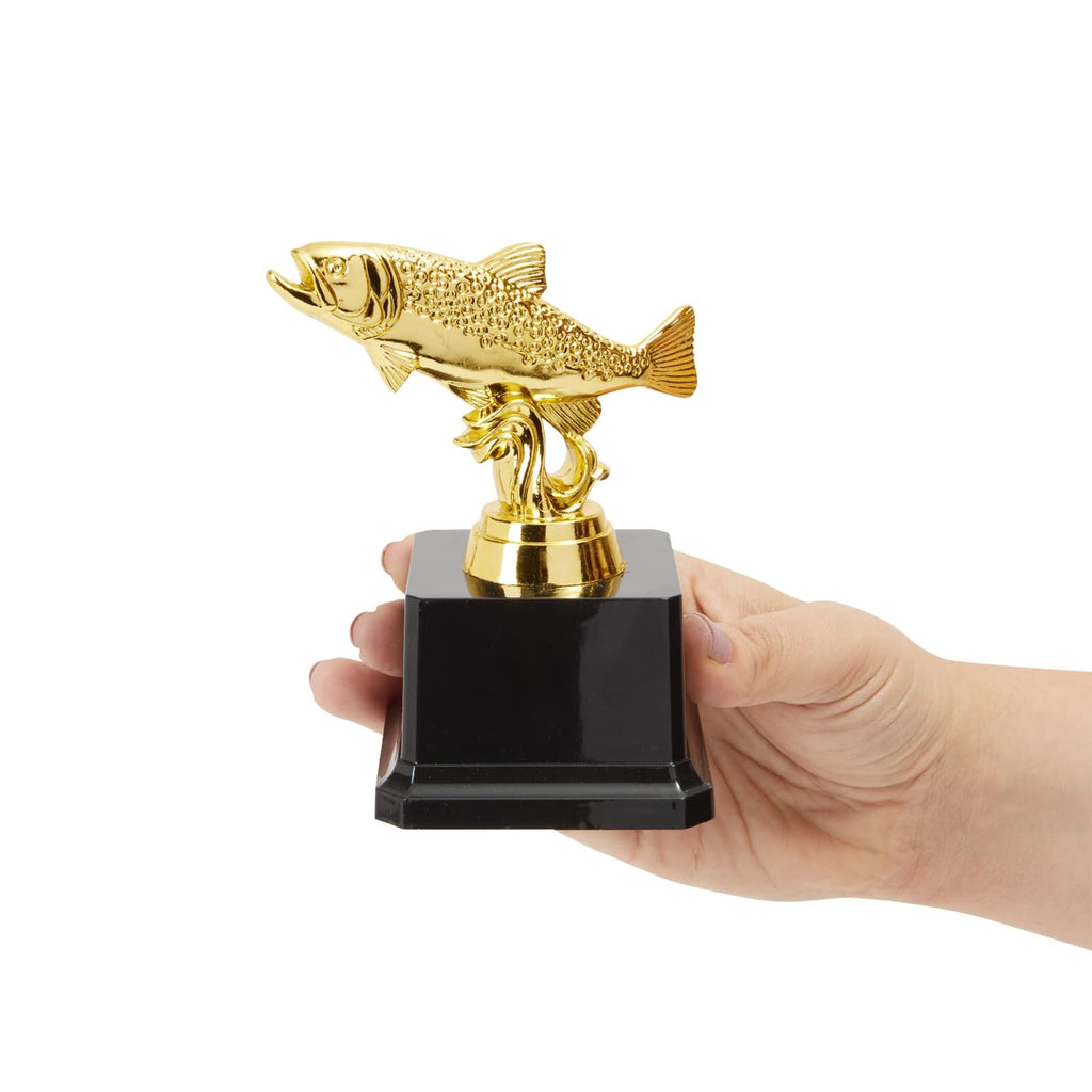 Juvale Small Fish Trophy, Golden Fishing Award For Tournaments And Competitions (3X5 In)