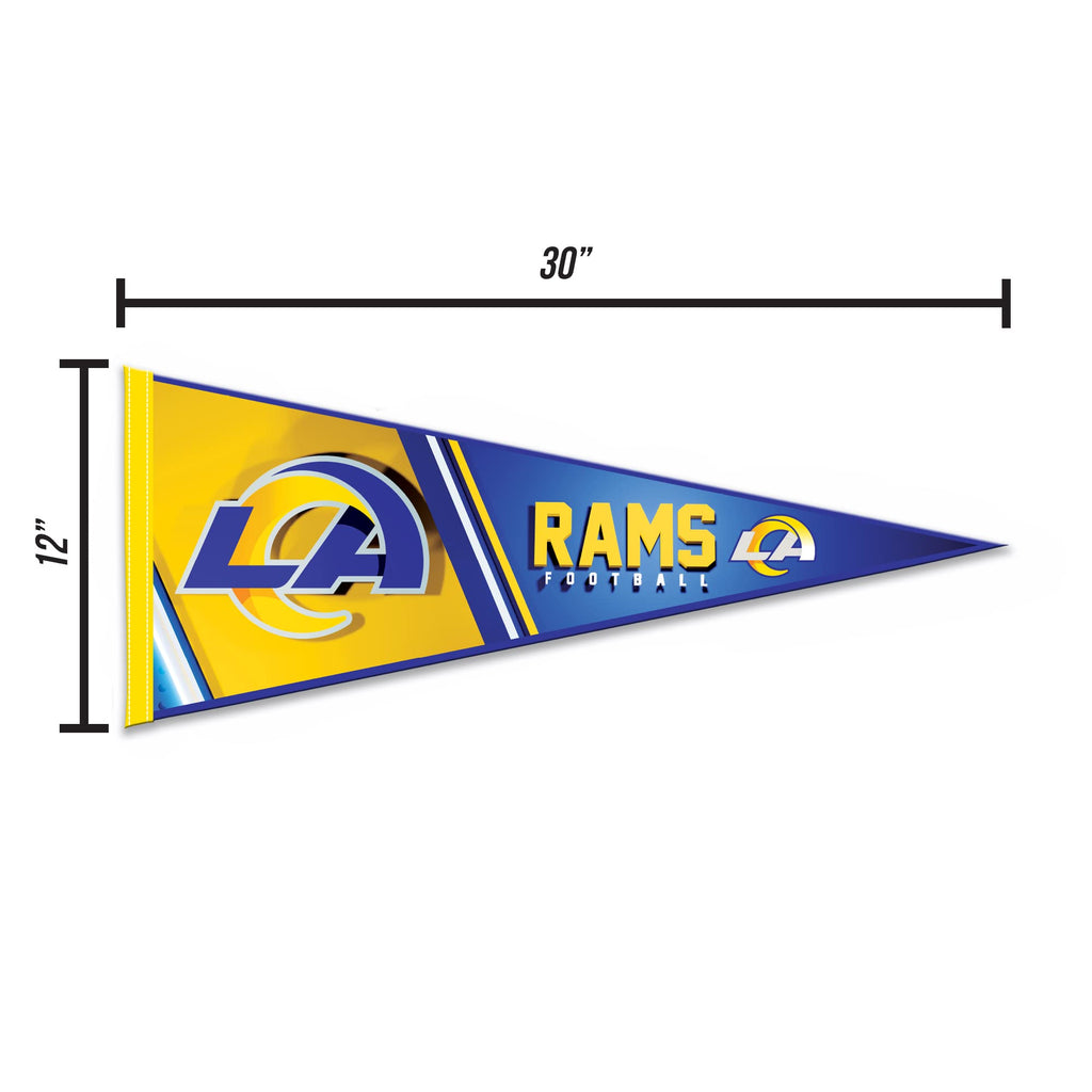 Rico Industries Nfl Football Los Angeles Rams Primary 12'' X 30'' Felt Wall D  Cor Pennant - Great For Home/Bed Room/Man Cave D