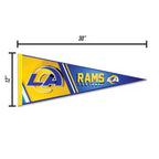 Rico Industries Nfl Football Los Angeles Rams Primary 12'' X 30'' Felt Wall D  Cor Pennant - Great For Home/Bed Room/Man Cave D