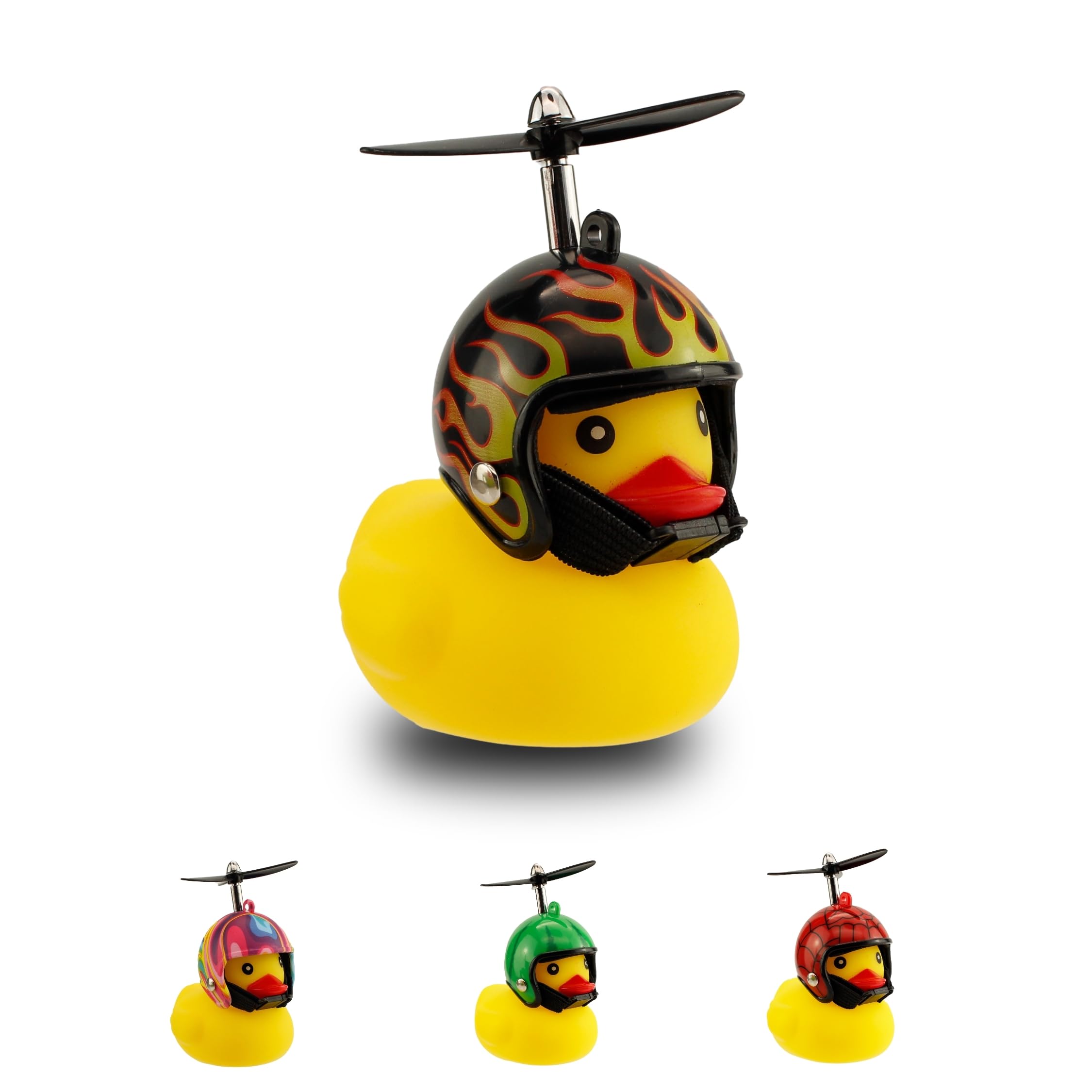 Winkee - Bicycle Squeaky Duck with Helmet | The Cute Bicycle Horn with Helmet and Propeller | Squeaky Duck Bicycle - for Childre