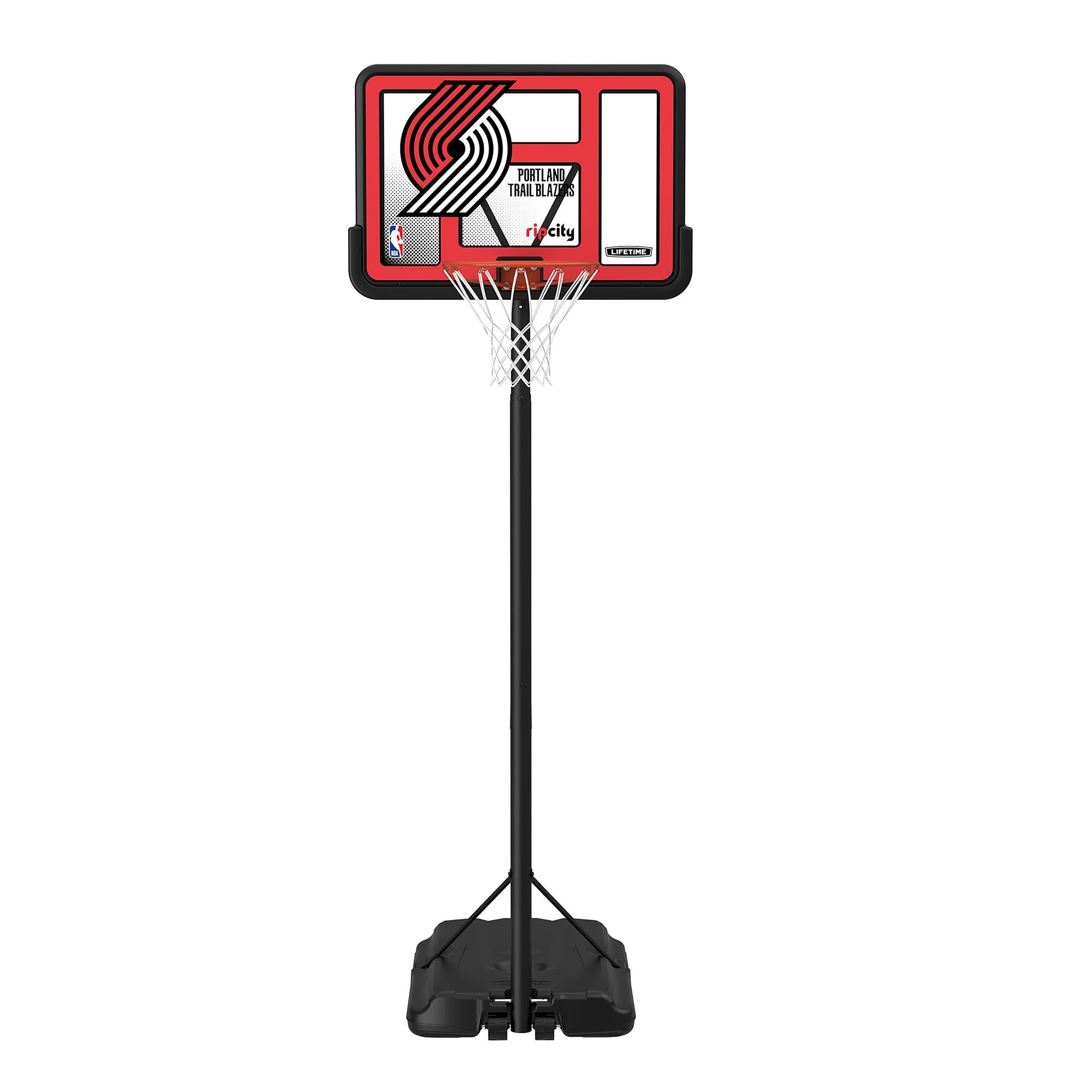 Lifetime NBA Portland Trail Blazers Portable Basketball Hoop, Adjustable Height 7.5-10 Ft, 44 Inch Shatterproof Fusion Backboard