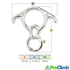 Proclimb Figure 8 Descender | Stainless Steel | Rappelling And Rescue | 50 Kn | Bent Ear Design