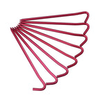 Hikemax 7075 Aluminum Tent Stakes 10 Pack - Ultralight 7 Inch Hook Tent Pegs With Carrying Pouch - Made For Camping Trip, Hiking