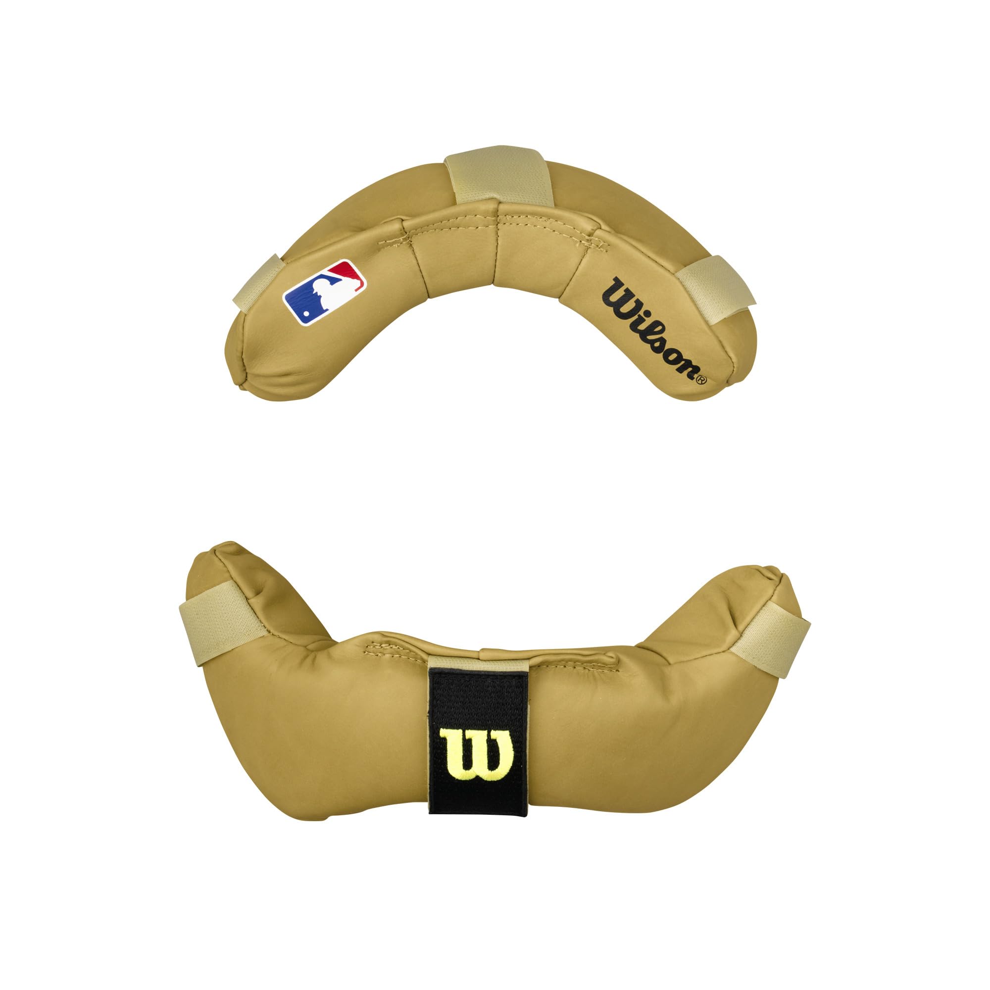 WILSON Dyna-Lite Full Grain Leather Facemask Pads - Tan, One Size