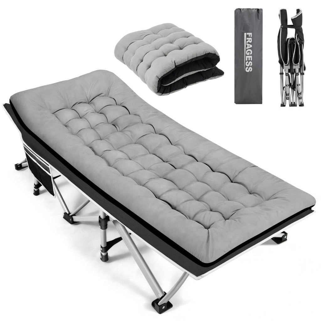 Fragess Portable Camping Cot, Sleeping Cots For Adults, 28 Extra Wide Folding Cot Max Load 600Lbs With Thick Mattress, Portable