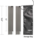 Sutekus Steel Rod Tent Pole Replacement Accessorie 2Pc/Set Adjustable Bars (Black)