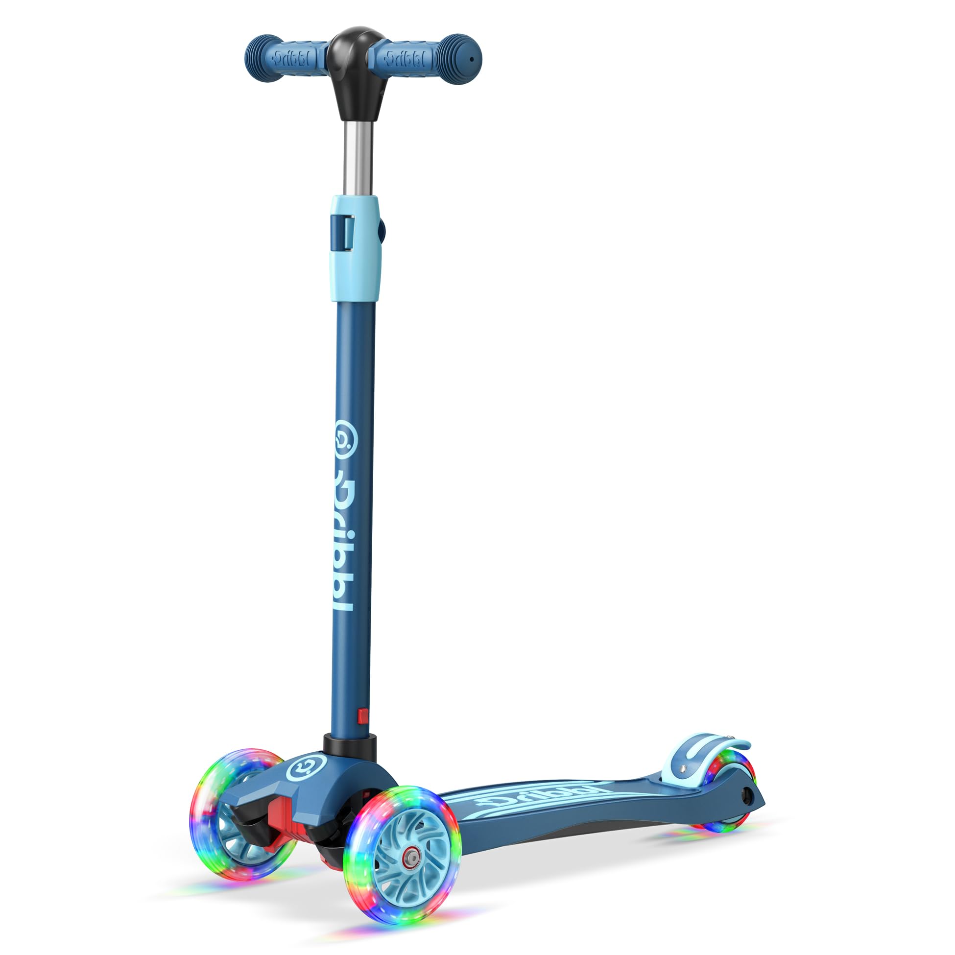 Dribbl 3-Wheel Kids Scooter - Lean-to-Steer Technology, Adjustable Height Handlebar, Wide Anti-Slip Deck, Scooter for Boys & Gir