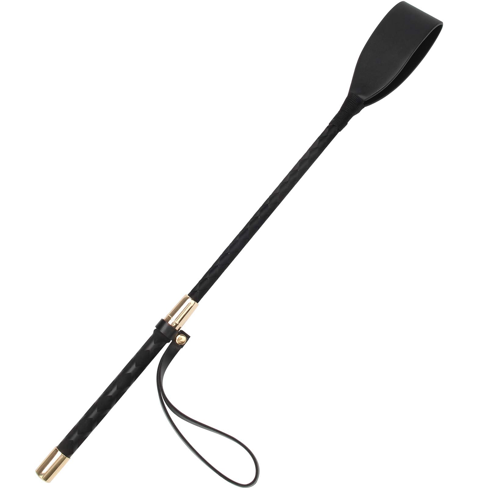 Coolrunner Riding Crop For Horse, 18 Inch Horse Whip With Pu Leather Equestrianism Horse Crop Double Slapper Horse Whip Black Cr