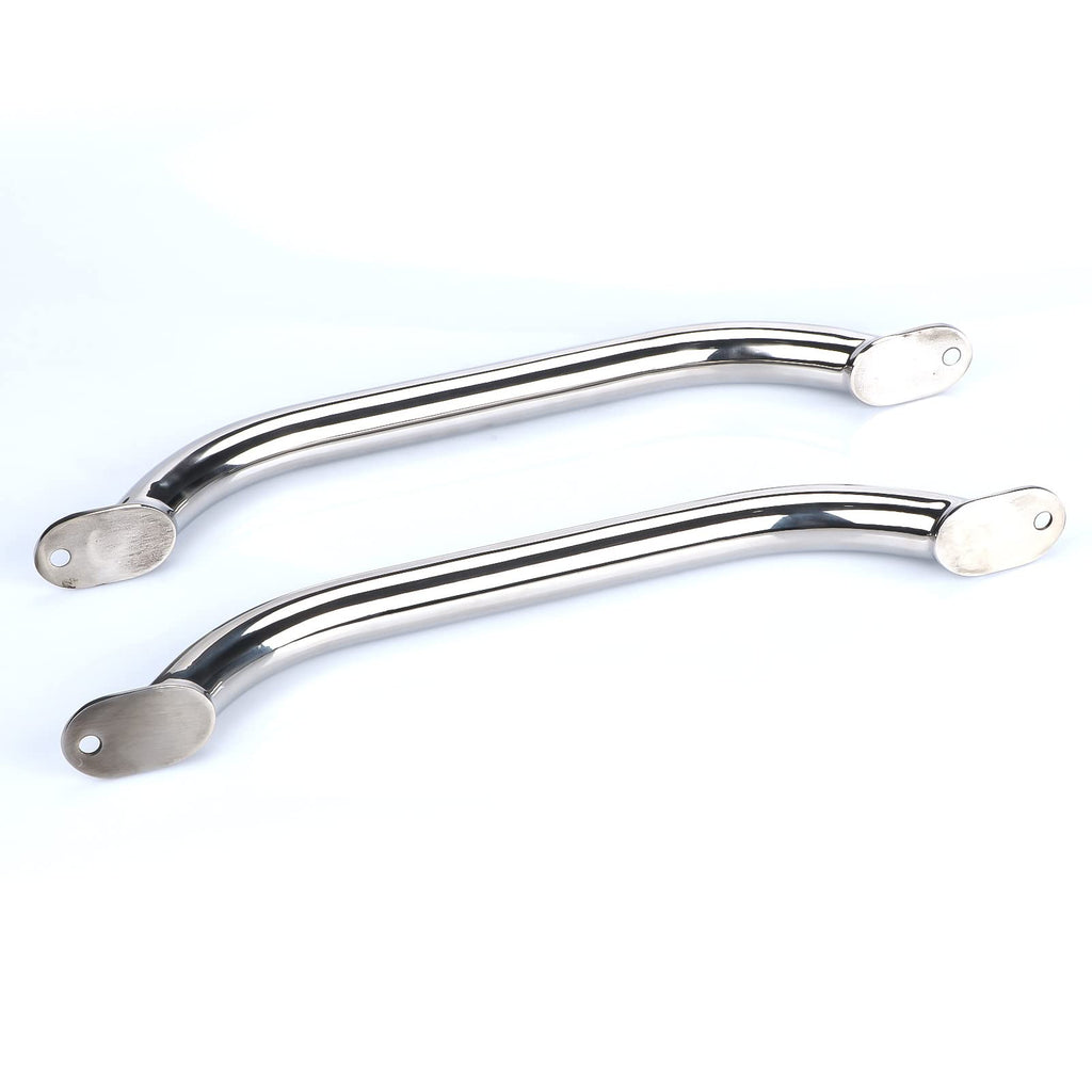 2Pcs Boat Handrail Grab Handle Polished Stainless Steel Round Tube - 12'' Long Marine Grab Handle