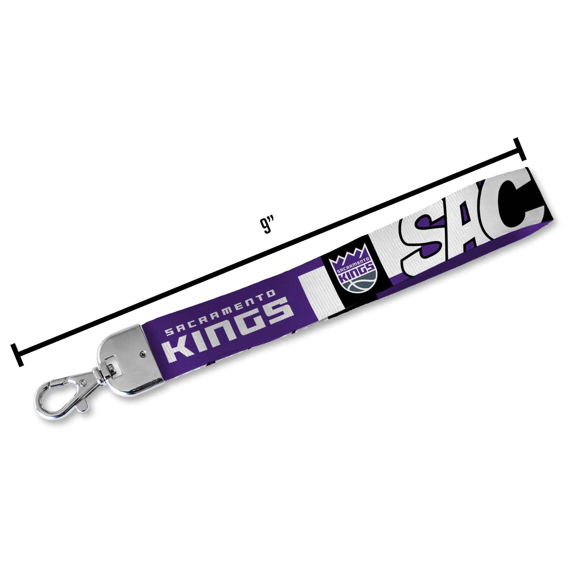 Rico Industries Nba Basketball Sacramento Kings Wrist Lanyard Key Chain, Cute Wristlet Strap Keychain Holder For Women Men Car K