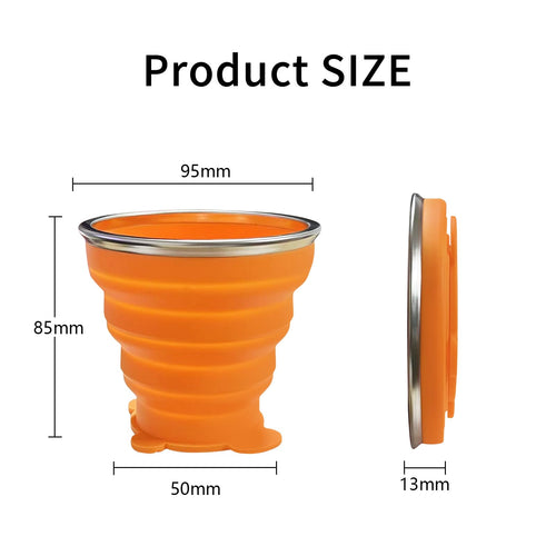 2 Pcs Collapsible Cups, Silicone Collapsible Travel Cup, Expandable Folding Camping Drinkingcup With Lids Reusable Small Portabl