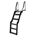 Lippert SureStep Pontoon Ladder for Boats, Slip-Resistant Steps, Easy Boarding for Kids & Dogs, Stainless Steel Handrails, Powde