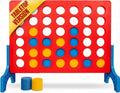 Bolaball 4 in a Row Outdoor Game - 1.8 Ft Life-Size Lawn Game for Family & Kids, Red Plastic, Model 317585