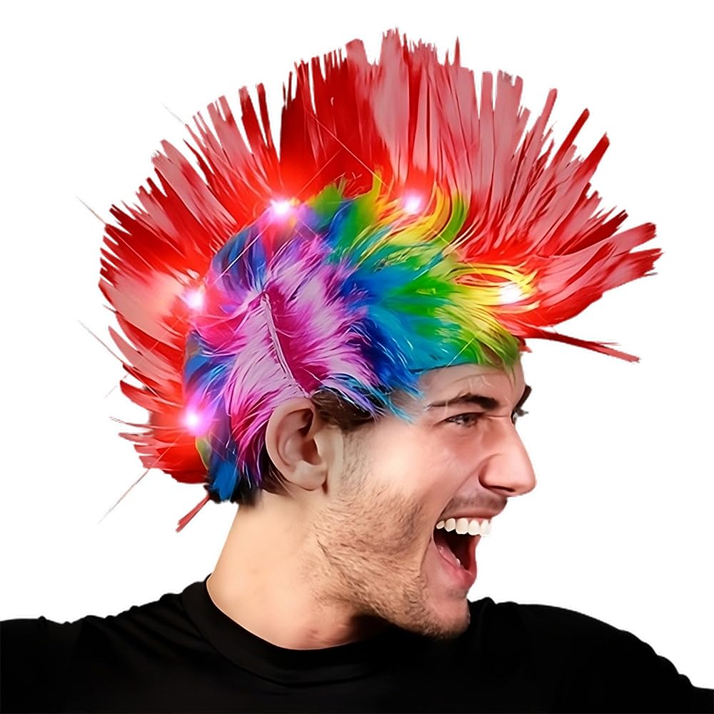 Blinkee Punk Rock Led Mohawk Wig - Polyesther - One Size Fits Most