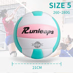 Runleaps Soft Indoor Volleyball Waterproof Volleyball Light Touch Recreational Ball For Pool Gym Indoor Outdoor (Pink/Light Blue