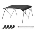 Naviskin Dark Grey 4 Bow 8L X 54 H X 91-96 W Bimini Top Cover Includes Mounting Hardwares,Storage Boot With 1 Inch Aluminum Fram