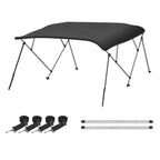 Naviskin Dark Grey 4 Bow 8L X 54 H X 91-96 W Bimini Top Cover Includes Mounting Hardwares,Storage Boot With 1 Inch Aluminum Fram