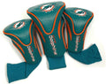 Team Golf Nfl Miami Dolphins Contour Golf Club Headcovers (3 Count) Numbered 1, 3, & X, Fits Oversized Drivers, Utility, Rescue