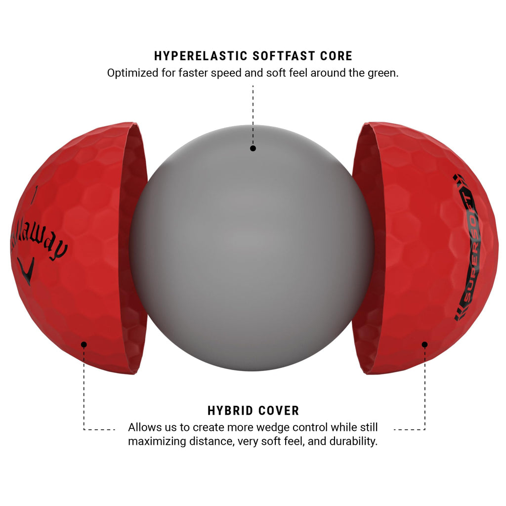 Callaway Golf Supersoft Golf Balls (2023 Version, Red)