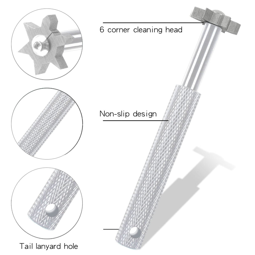 Vipmoon Golf Clean Tool Set, Retractable Golf Club Brush And 2 Golf Club Groove Sharpener For U & V-Grooves, Portable Golf Brush