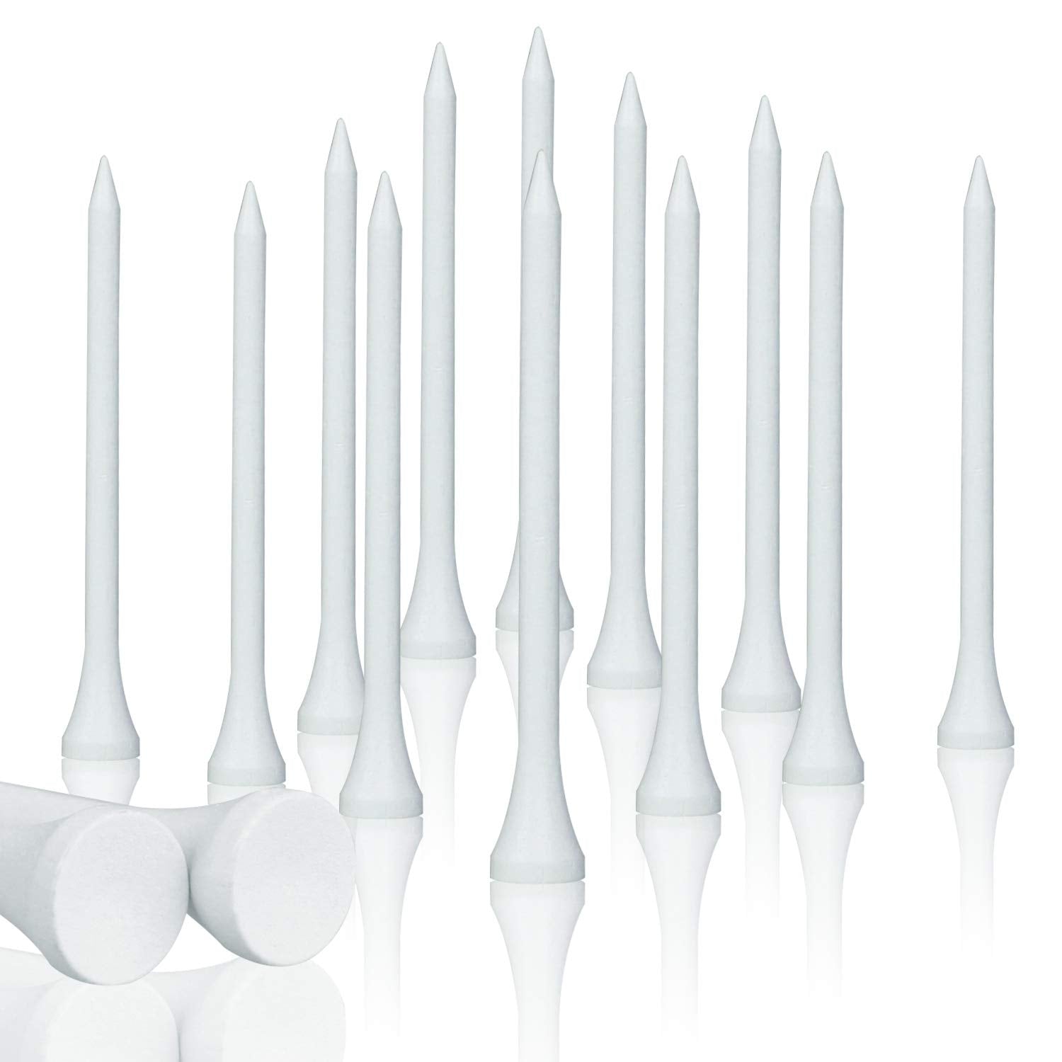 Mykuja Bamboo Golf Tee 3-1/4 Inch Pack Of 100 White
