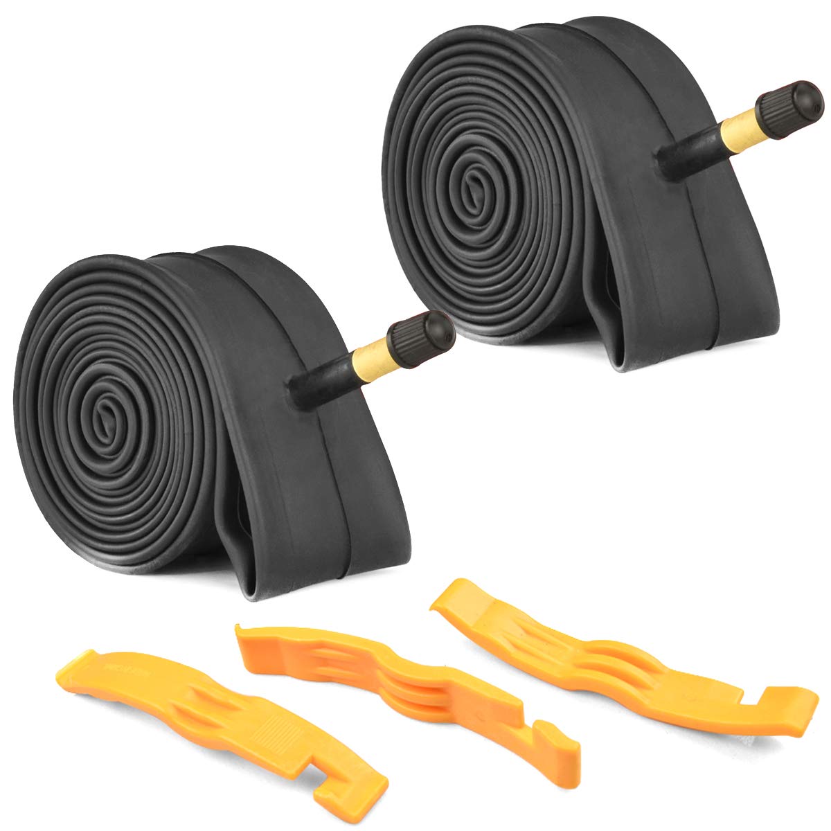 2 Pack Bike Tube With 3 Tire Levers, 26''1.75/1.95/2.10/2.125 Bicycle Inner Tube Tyres Road Mtb Bike Interior Tire Tube Anti Pun