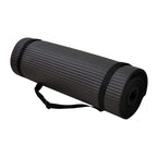 Balancefrom All Purpose 1/2-Inch Extra Thick High Density Anti-Tear Exercise Yoga Mat And Knee Pad With Carrying Strap, Black