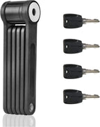 Biglufu Bike Lock Bicycle Scooter Motorcycle Folding Locks With 4Keys, Fold Chain Heavy Duty Alloy Steel Foldable Lock With Moun