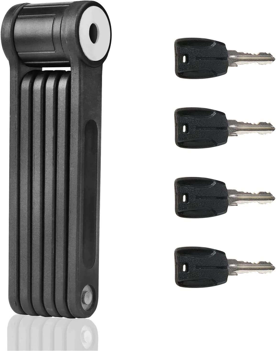 Biglufu Bike Lock Bicycle Scooter Motorcycle Folding Locks With 4Keys, Fold Chain Heavy Duty Alloy Steel Foldable Lock With Moun