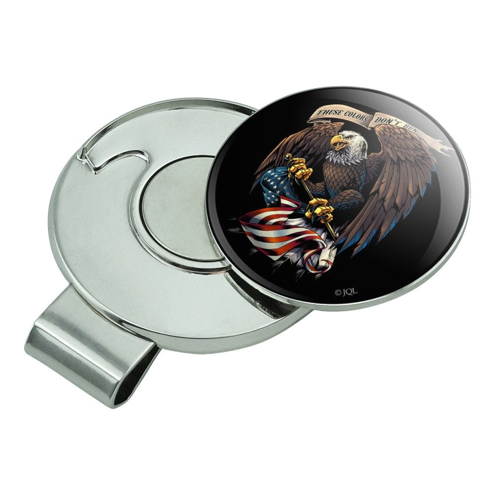 Graphics & More These Colors Don'T Run Patriotic Eagle Usa American Flag Golf Hat Clip With Magnetic Ball Marker