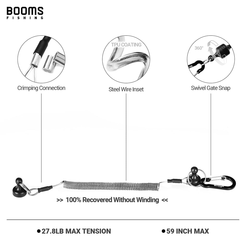 Booms Fishing Mrc Magnetic Net Release For Fly Fishing, Magnetic Quick Release Keychain, Magnet Clip Release With Coiled Lanyard
