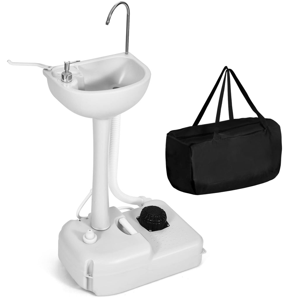 Yitahome Portable Sink Camping Hand Washing Station With 17 L Wash Basin Stand And Carry Bag, Rolling Wheels, Soap Dispenser, To