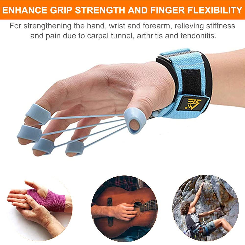 Finger Exerciser Hand Resistance Band Climbing Finger Strengthener Guitar Finger Stretcher/ Extensor Exercise Equipment Krdebasa