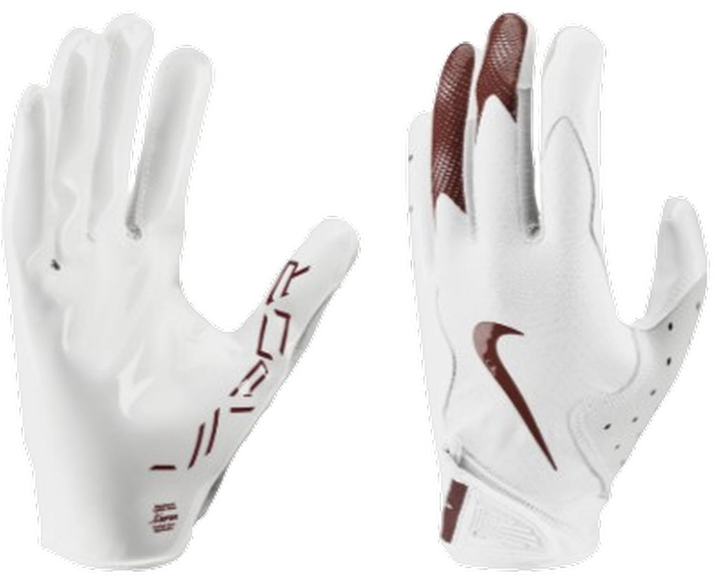 Nike Vapor Jet 8.0 Football Gloves White | White | Maroon Large
