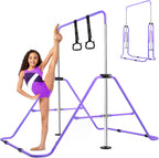 Yeego Direct Gymnastics Bar With Rings,Gymnastics Bar For Kids Ages 3-12,Foldable Gymnastics Bar,Kids Gymnastics Bar Expandable 