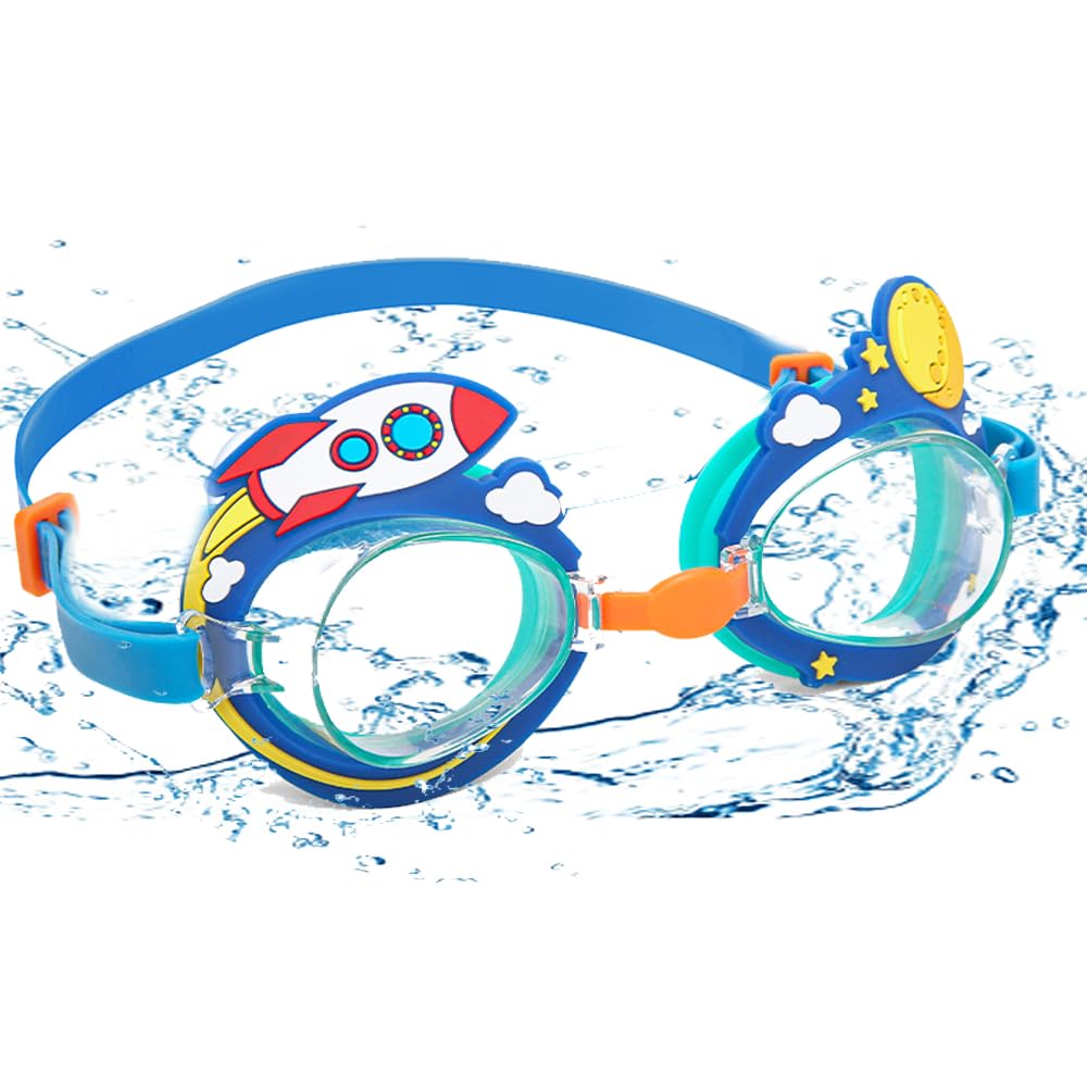 Haktoys Boys Swimming Goggles for Kids, Space Swim Goggles, Cute Pool Goggles, Character Swim Gear for Kids Boys, Kids Swim Gogg