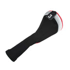 Andux 6Pcs/Set Golf Club Head Covers Long Neck (3Pcs Hybrid Covers + 3Pcs Wood Covers) (Black/Red)