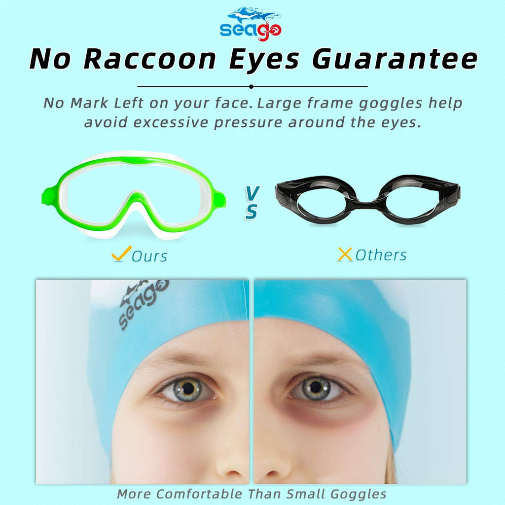 Goggles For Kids Swimming 2 Pack No Leaking Anti-Fog Outer Eye Fit With Wide View Uv Protection Crystal Clear Watertight Swim Go