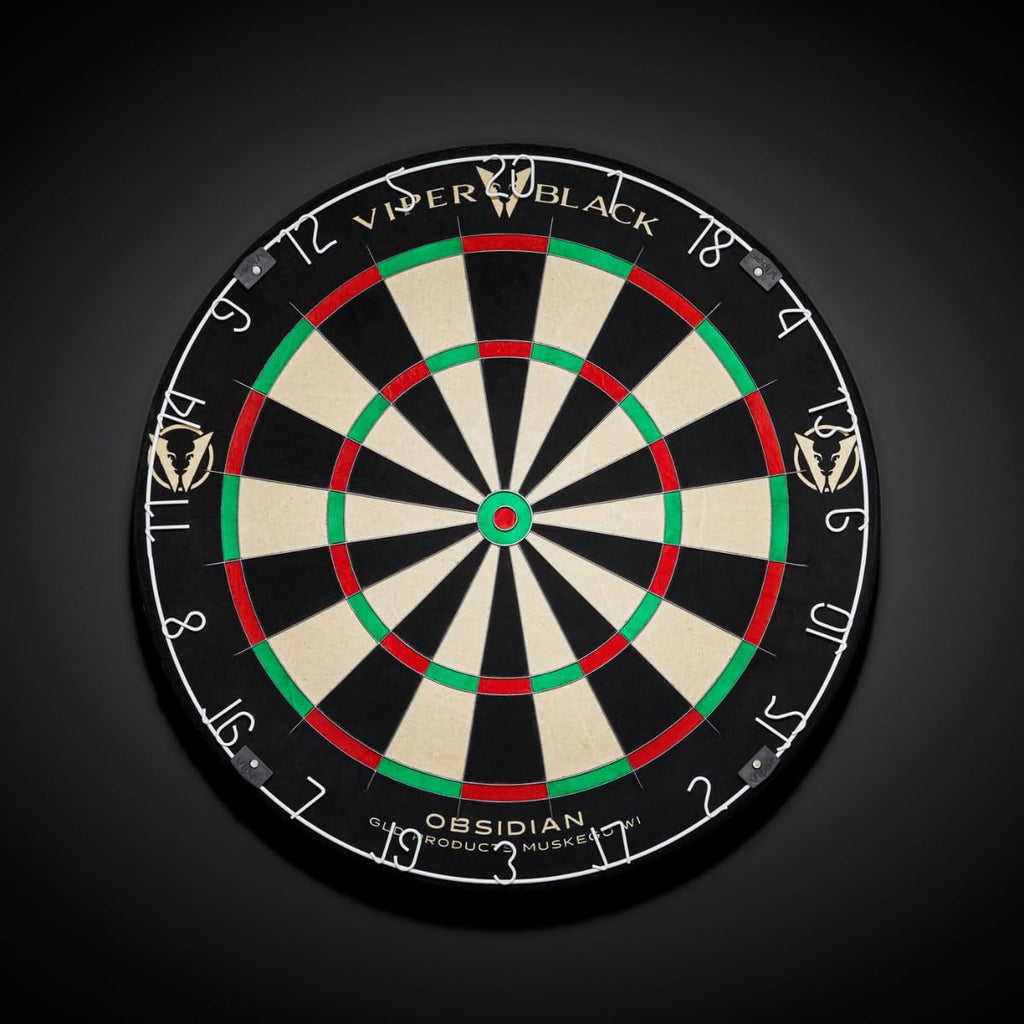 Viper Obsidian Black Official Competition Steel Tip Dartboard, Wdf Accredited With Staple-Free Razor-Thin Spider Wire, Self-Heal