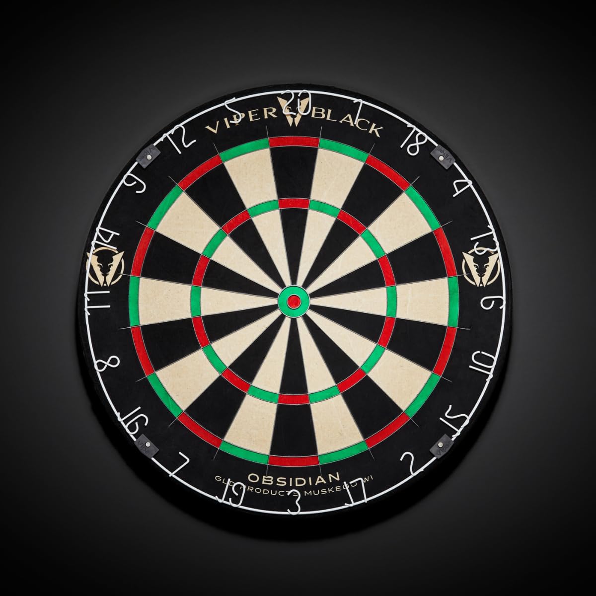 Viper Obsidian Black Official Competition Steel Tip Dartboard, Wdf Accredited With Staple-Free Razor-Thin Spider Wire, Self-Heal