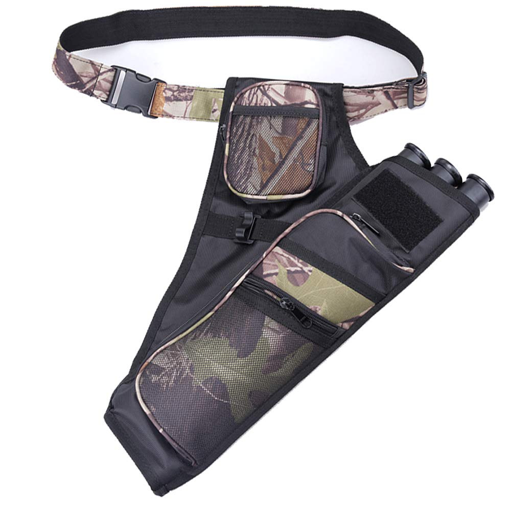 Xtacer 3 Tube Hip Quiver Hunting Training Camo Archery Arrow Quiver Holder Bow Belt Waist Hanged Target Quiver (Camouflage - 3 T