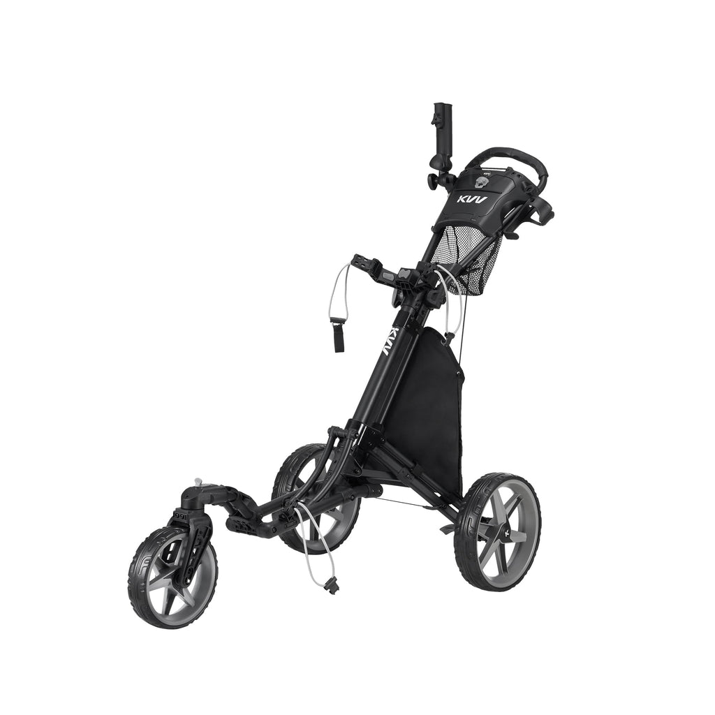 Kvv 3 Wheel 360 Rotating Front Wheel Foldable/Collapsible Golf Push Cart With Foot Brake Open And Close In One Second-Free Umbre