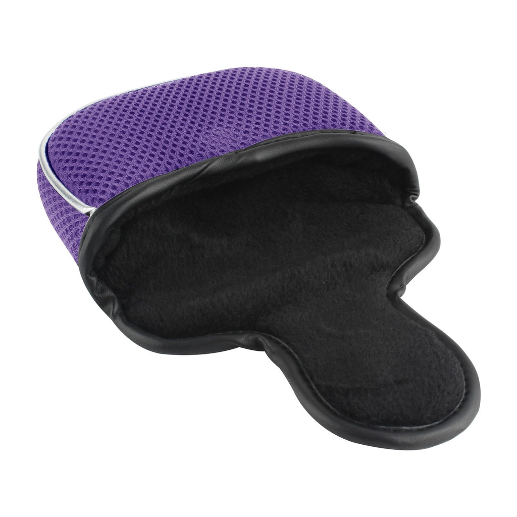 Andux Mesh Mallet Putter Cover Golf Putter Head Covers Purple, Square