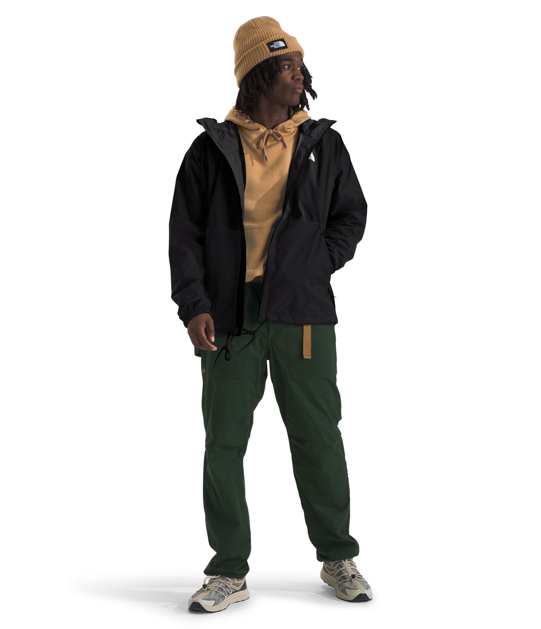 The North Face Mens Antora Rain Hoodie | Windproof & Waterproof Jacket with Adjustable Hood, Drawcord Hem & Zipper Garage at Up