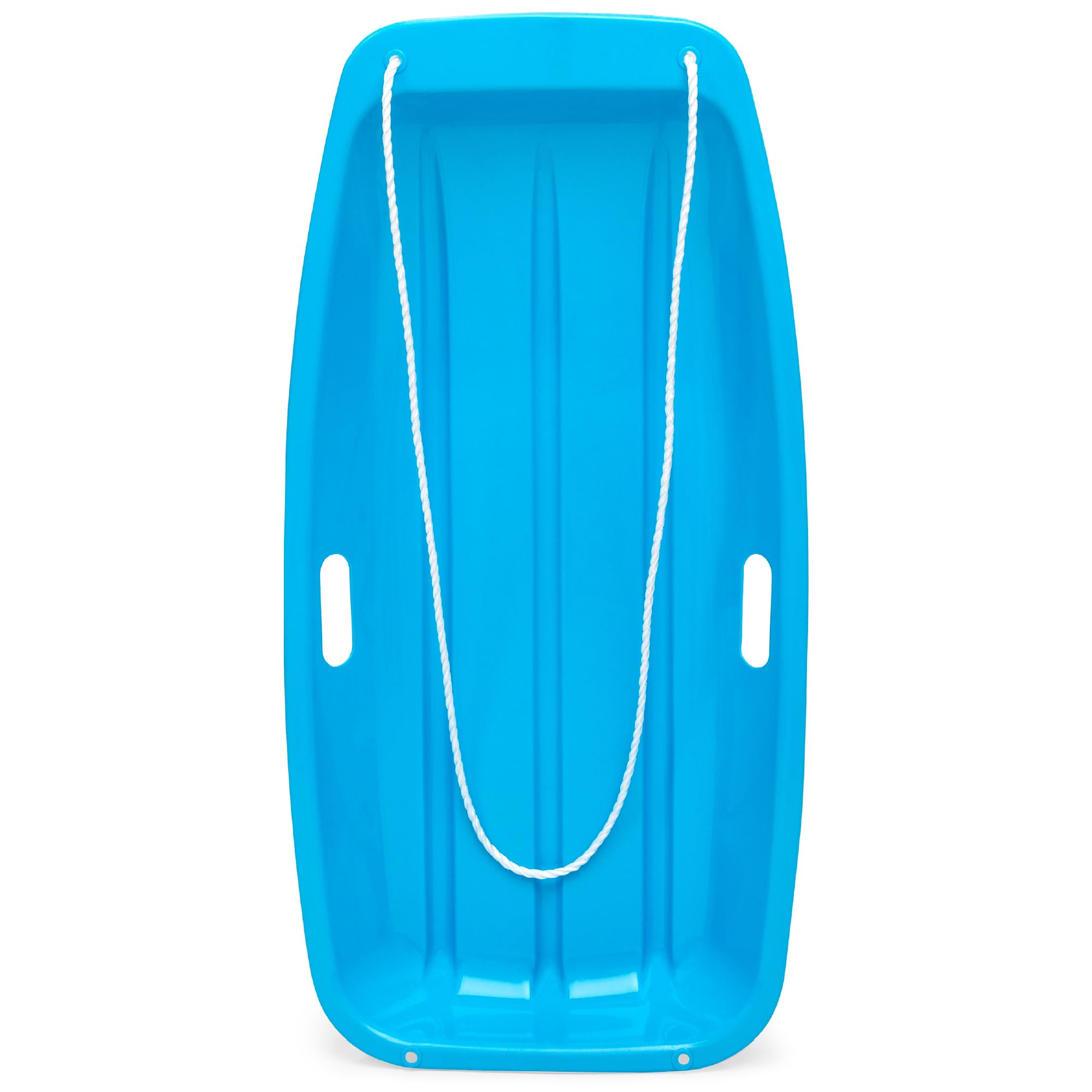 Best Choice Products 35In Kids Plastic Toboggan Snow Sled W/Pull Rope, 2 Handles - Blue