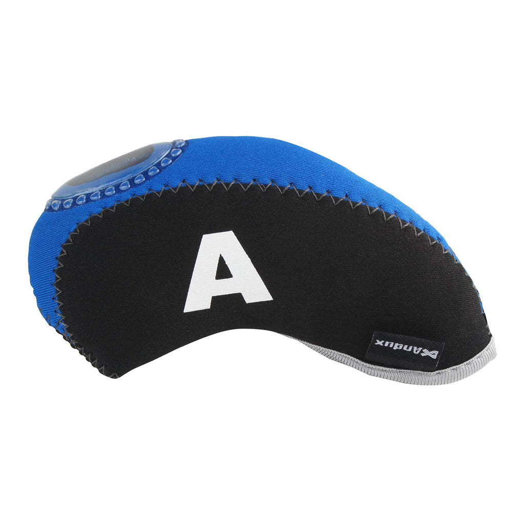 Andux Number Print Golf Iron Club Head Covers With Transparent Window 10Pcs/Set Black/Blue